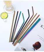 A Set of Stainless Steel Reusable Straws