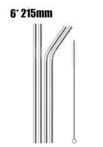 A Set of Stainless Steel Reusable Straws