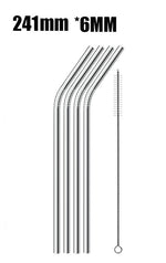 A Set of Stainless Steel Reusable Straws