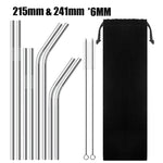 A Set of Stainless Steel Reusable Straws