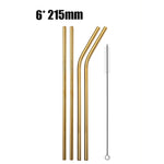 A Set of Stainless Steel Reusable Straws