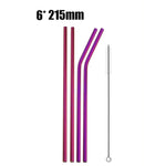 A Set of Stainless Steel Reusable Straws