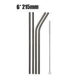 A Set of Stainless Steel Reusable Straws