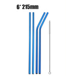 A Set of Stainless Steel Reusable Straws