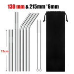 A Set of Stainless Steel Reusable Straws