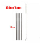 A Set of Stainless Steel Reusable Straws