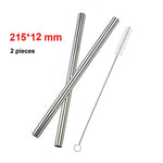 A Set of Stainless Steel Reusable Straws